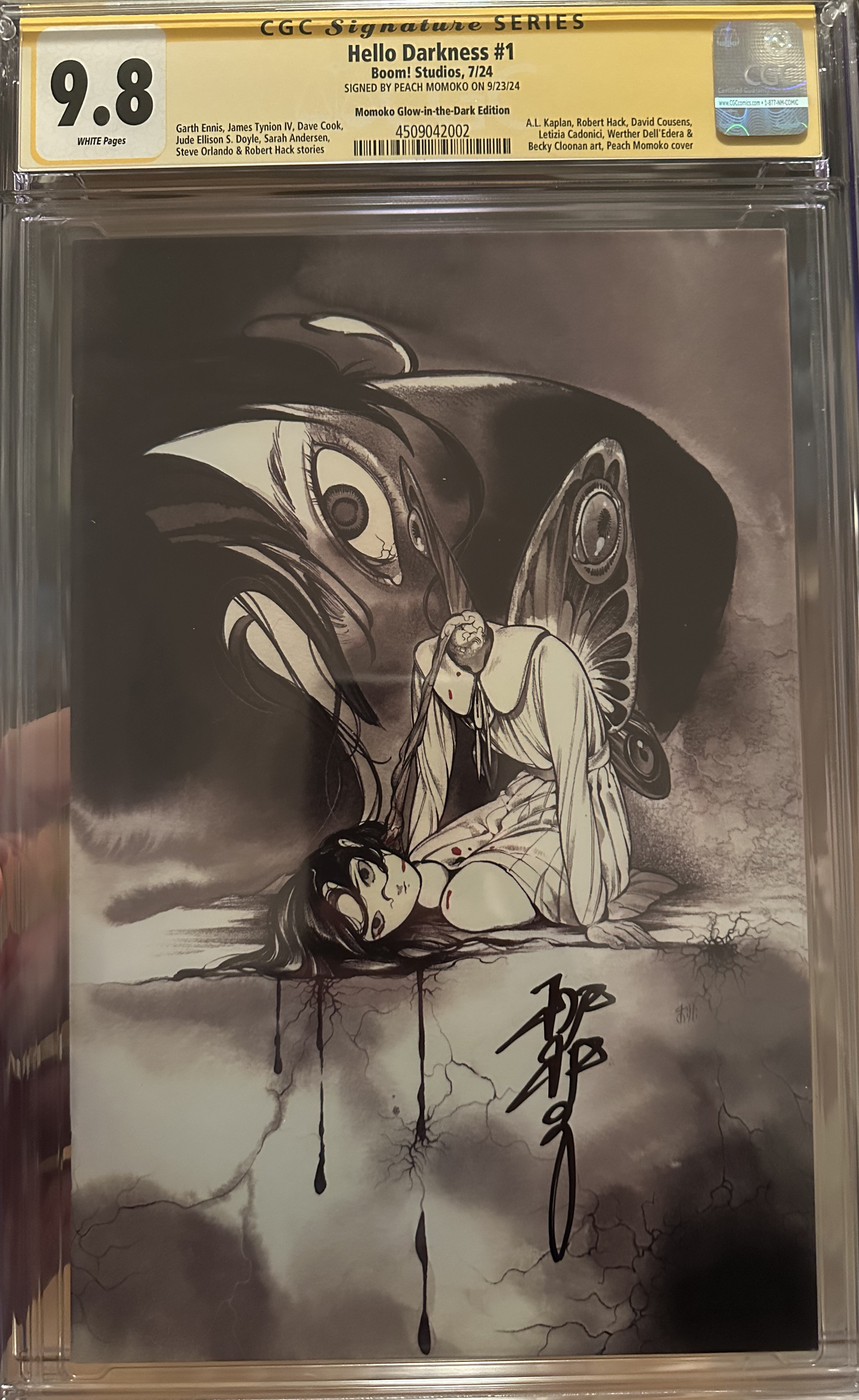 Hello Darkness #1 Glow-in-the-Dark - CGC Yellow Label 9.8 - Signed by Peach Momoko