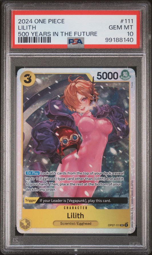 One Piece TCG 500 Years in the Future OP-07 #111 SR Lilith PSA 10 GEM MT