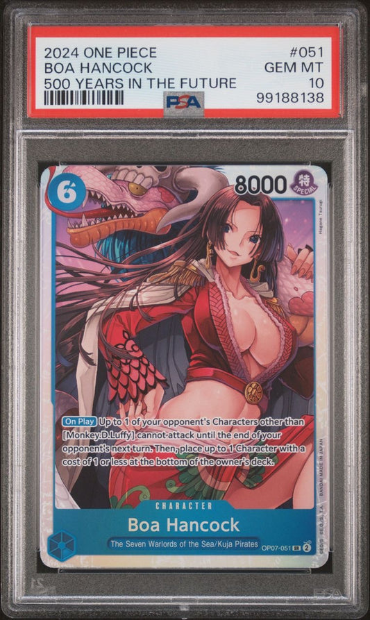 One Piece TCG 500 Years in the Future OP-07 #051 SR Boa Hancock PSA 10 GEM MT