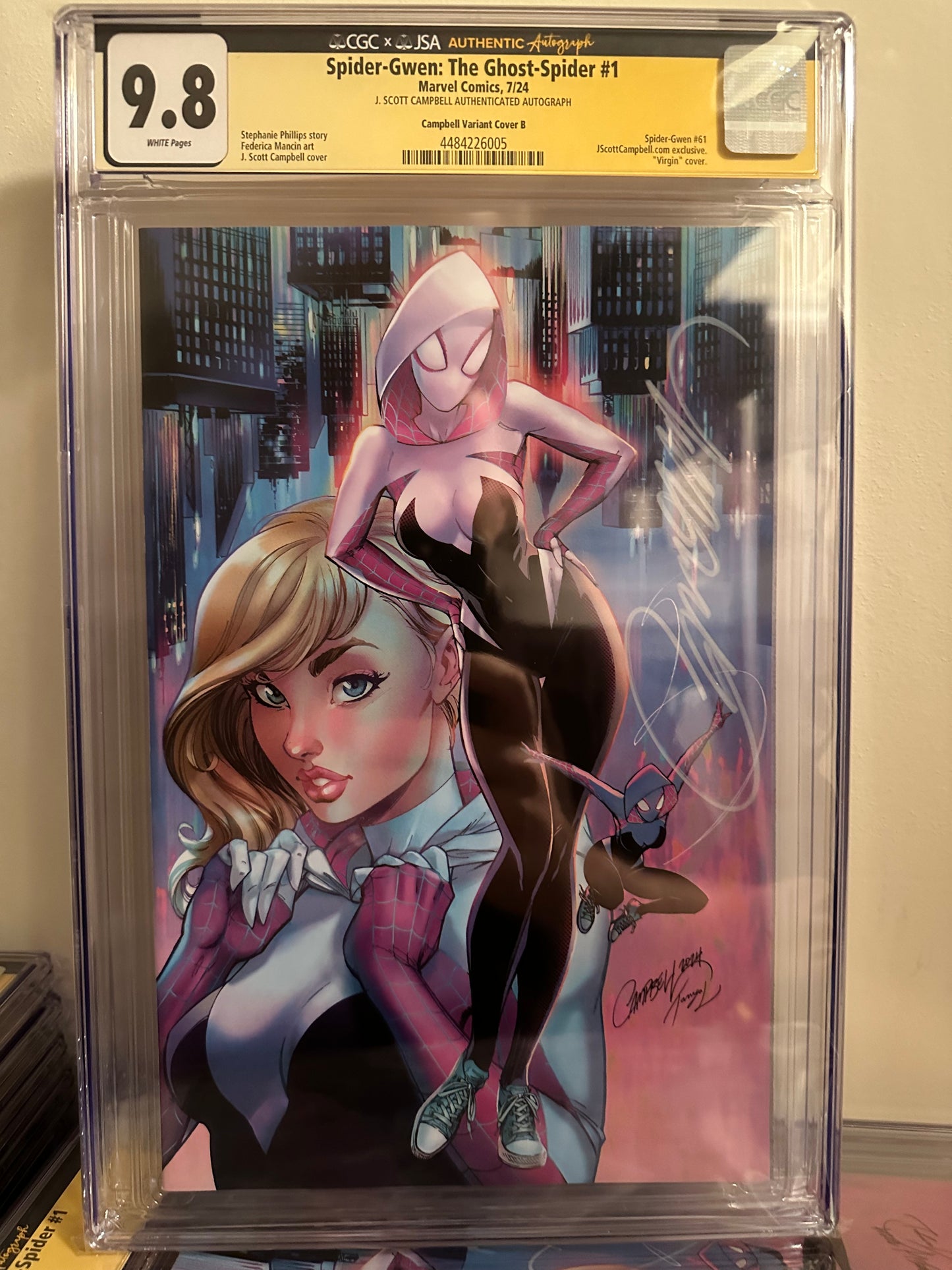 Spider-Gwen: The Ghost-Spider #1 - CGC 9.8 Yellow / Black Label - Signed by J Scott Campbell