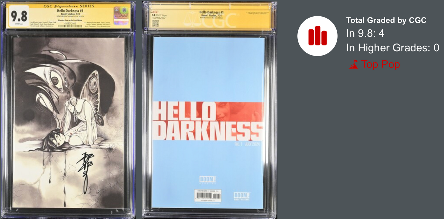 Hello Darkness #1 Glow-in-the-Dark - CGC Yellow Label 9.8 - Signed by Peach Momoko